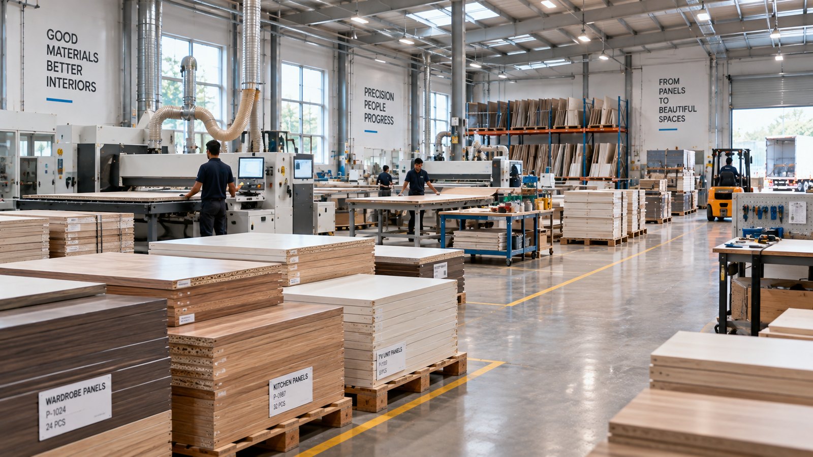 Inside the V2 Interiors panel-manufacturing factory